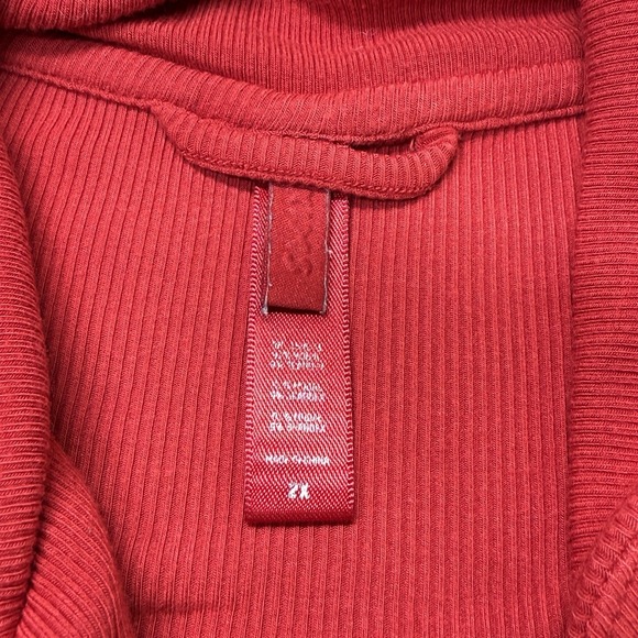 Skims Soft Lounge Button Front Top Women's XXL Red Long Sleeve‎ Loungewear Shirt - Picture 4 of 8